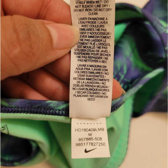 NIKE Woman's Pro Classic Swoosh Notebook Training Sports Bra Green Size Medium - Picture 4 of 8